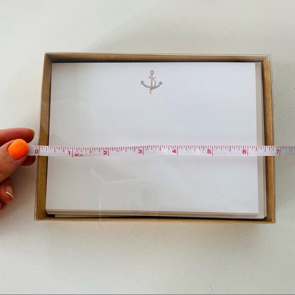 3 NEW ANTHROPOLOGIE White Grey Illustrated Anchor Nautical Card Notecards s/10 - Picture 9 of 10